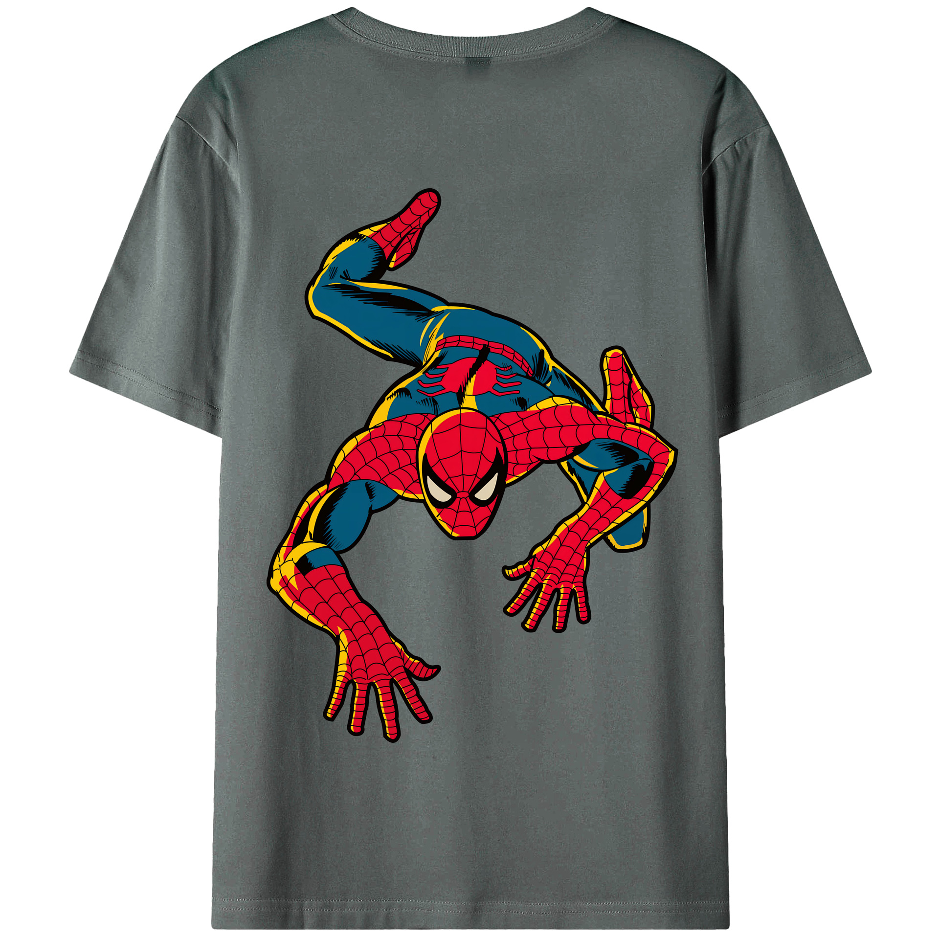 （画像用） Spider Man スパイダーマン 綿100％半袖Tシャツ（背面プリント）